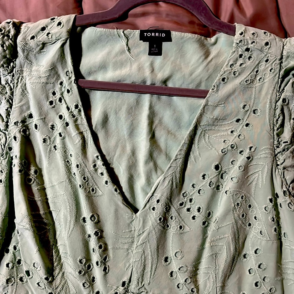Mint green top